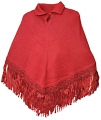 Poncho con Flecos en Lana de Alpaca