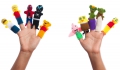 Set de 10 tí­teres para dedos Super Heroes con estuche